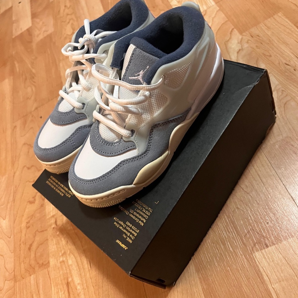 Jordan Kids White and Gray Sneakers